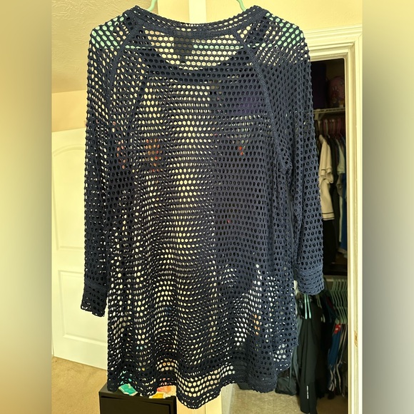 Bobeau Midnight Blue Eyelet Knit Top - Picture 12 of 12